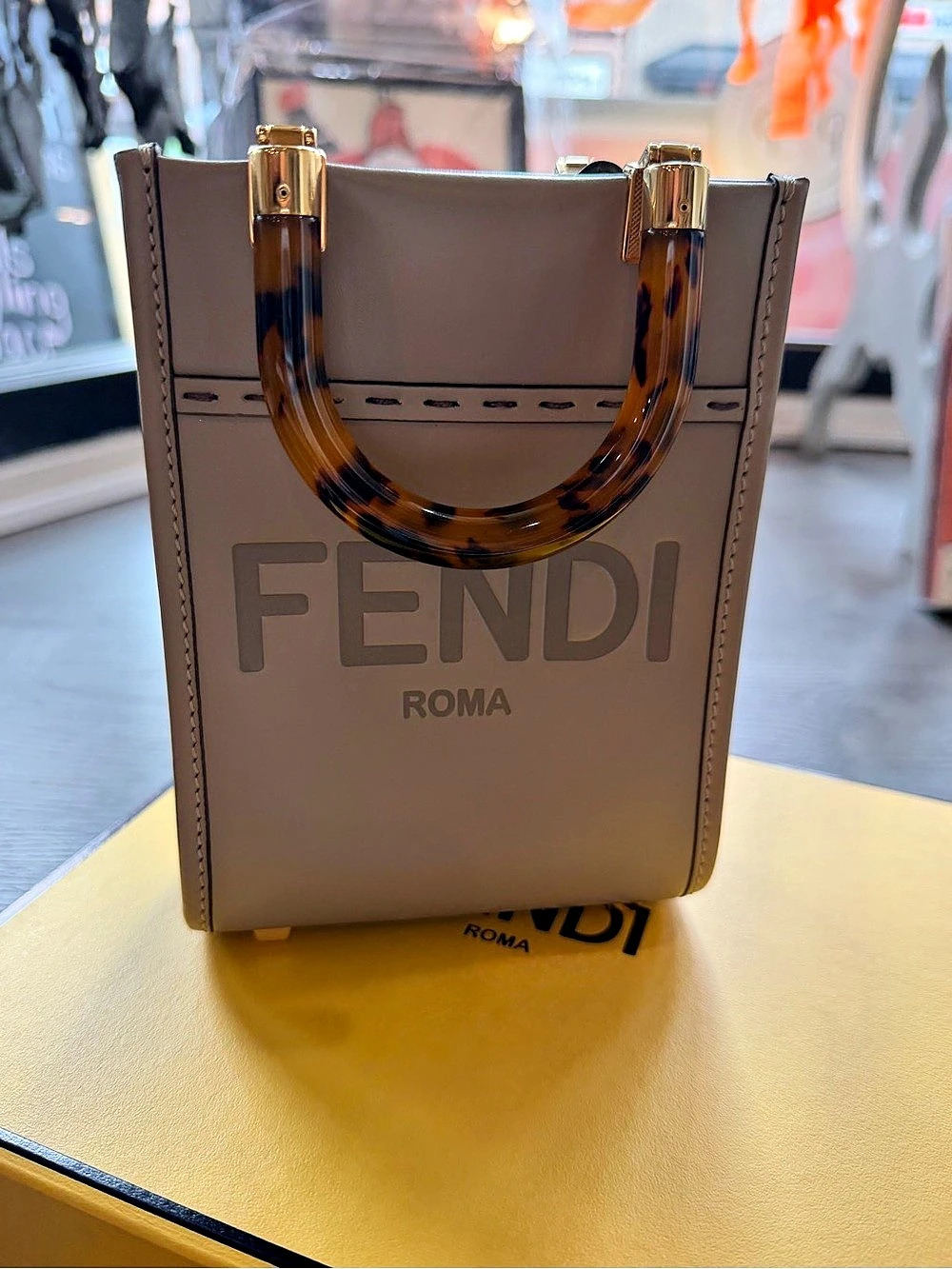 Fendi Mini Sunshine Shopper Tote Brown & Black